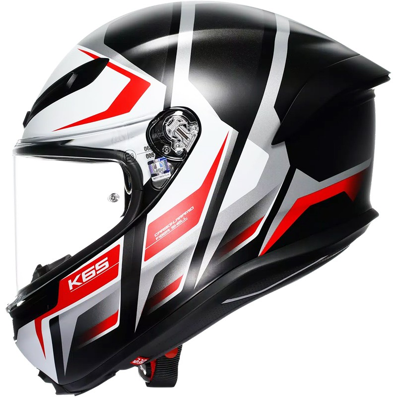 CASCO AGV K6 S KARVE NEW MATT BLACK/WHITE/RED | Cascos Integrales de moto | %brands%