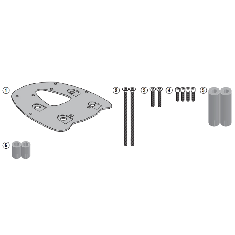 KIT DE FIJACION POSTERIOR GIVI SR6108 KYMCO X-TOWN 300/125 | Fijaciones Top Case de moto | %brands%