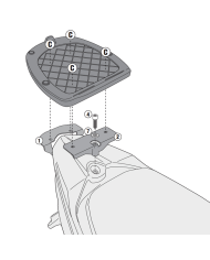 KIT DE FIJACIÓN POSTERIOR GIVI SR6106 KYMCO AGILITY 200/150/125/50 R | Fijaciones Top Case de moto | %brands%