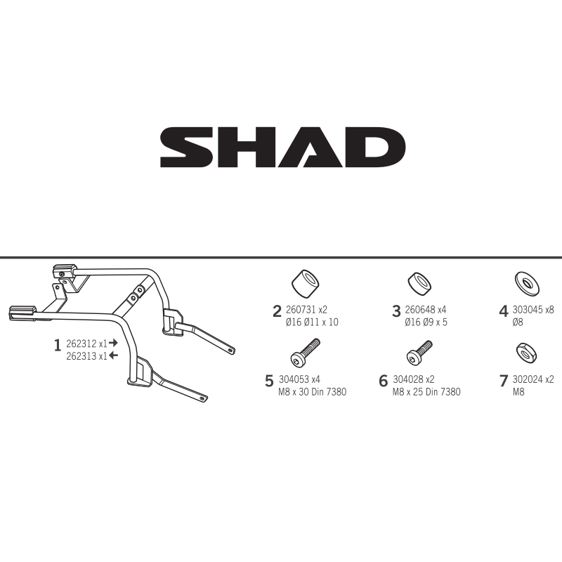 KIT DE FIJACION MALETAS LATERALES SHAD 3P B0TX58IF BENELLI TRK 502 X/QJMOTOR SRT 700/TRAIL | Fijaciones Maletas de moto | %brands%