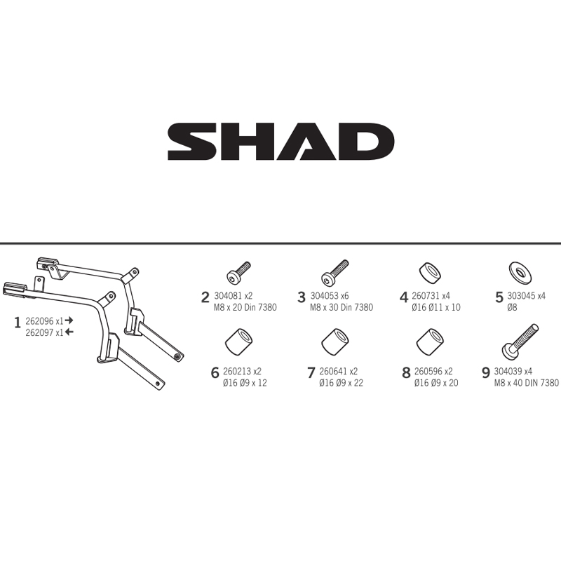 KIT DE FIJACION MALETAS LATERALES SHAD 3P B0TR57IF BENELLI TRK 502/QJMOTOR SRT 550 | Fijaciones Maletas de moto | %brands%