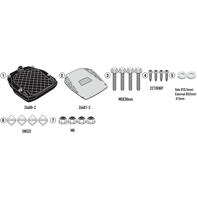 KIT DE FIJACIÓN POSTERIOR GIVI SR8717 BENELLI TRK 702/QJMOTOR 700 SX | Fijaciones Top Case de moto | %brands%