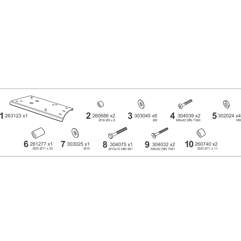 KIT DE FIJACIÓN POSTERIOR SHAD M0XR52ST KOVE 510X/MACBOR MONTANA 510 | Fijaciones Top Case de moto | %brands%
