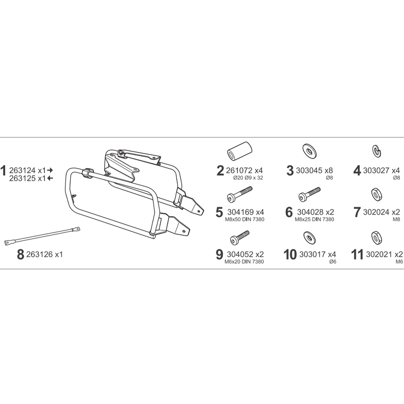 KIT DE FIJACION MALETAS LATERALES SHAD 4P M0XR524P KOVE 510X/MACBOR MONTANA XR5 | Fijaciones Maletas de moto | %brands%