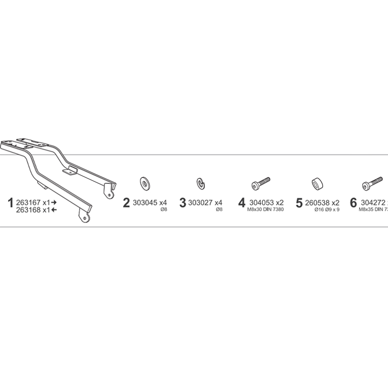 KIT DE FIJACIÓN POSTERIOR SHAD M0GH52ST MACBOR EIGHT MILLE/SCRAMBLER/STREET | Fijaciones Top Case de moto | %brands%