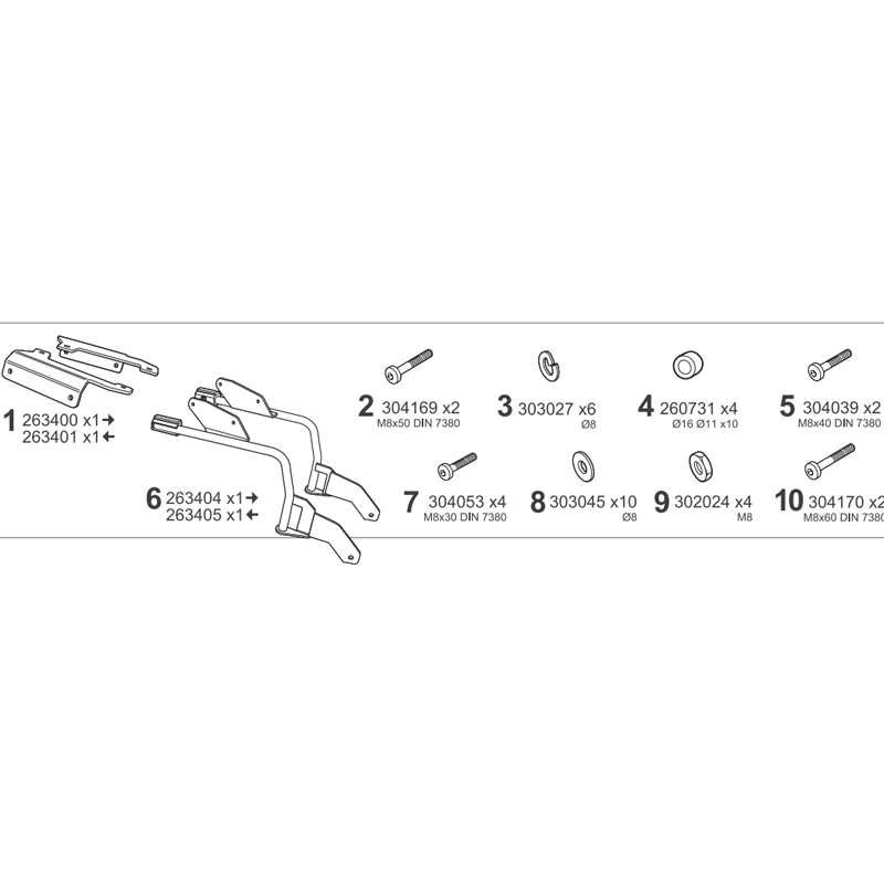 KIT DE FIJACION MALETAS LATERALES SHAD 3P K0XD33IF KEEWAY VIESTE XDV 300/125 | Fijaciones Maletas de moto | %brands%