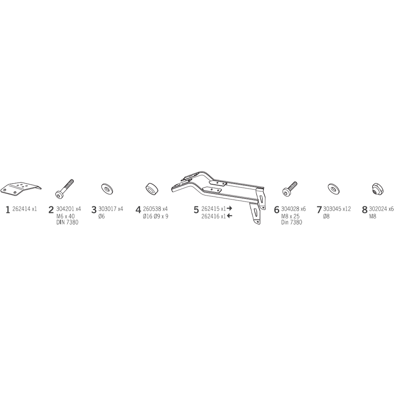 KIT DE FIJACIÓN POSTERIOR SHAD K0RK18ST KEEWAY RKF 125 | Fijaciones Top Case de moto | %brands%