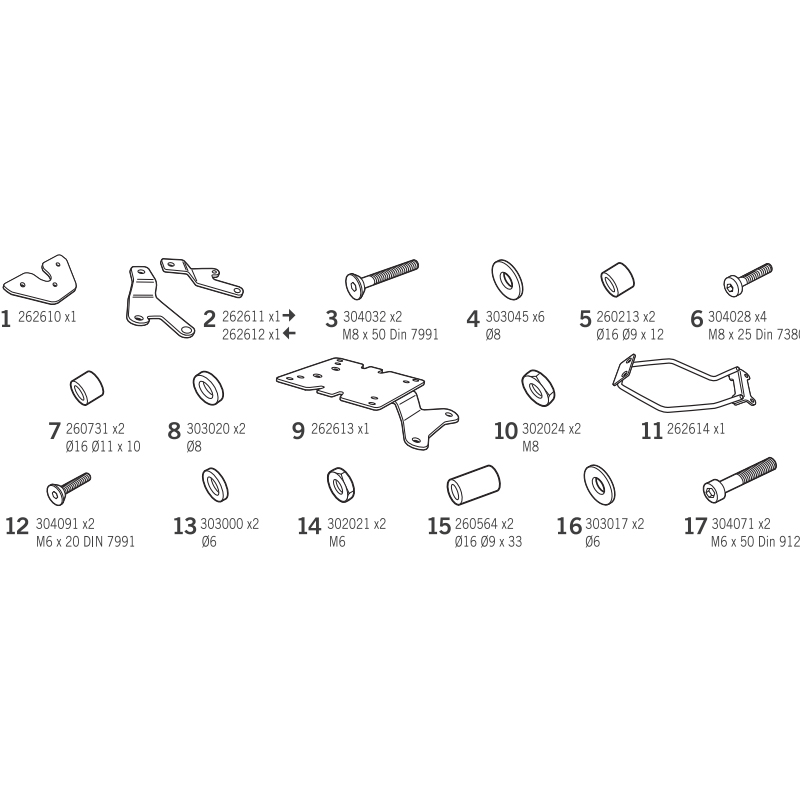 KIT DE FIJACIÓN POSTERIOR SHAD S0MX50ST SYM MAXSYM TL 508 | Fijaciones Top Case de moto | %brands%