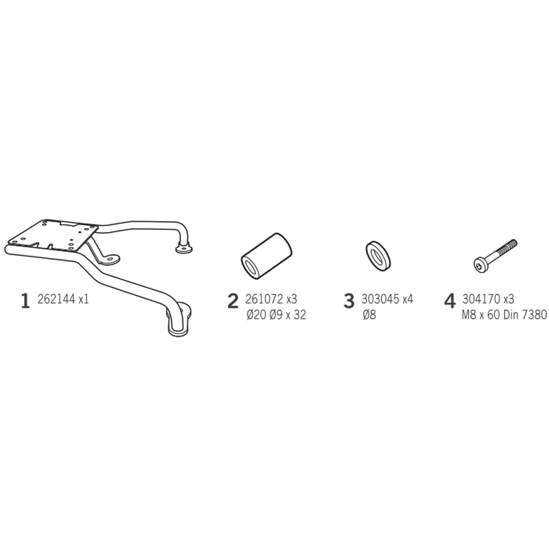 KIT DE FIJACIÓN POSTERIOR SHAD S0JT17ST JET X 15/JET 14 | Fijaciones Top Case de moto | %brands%