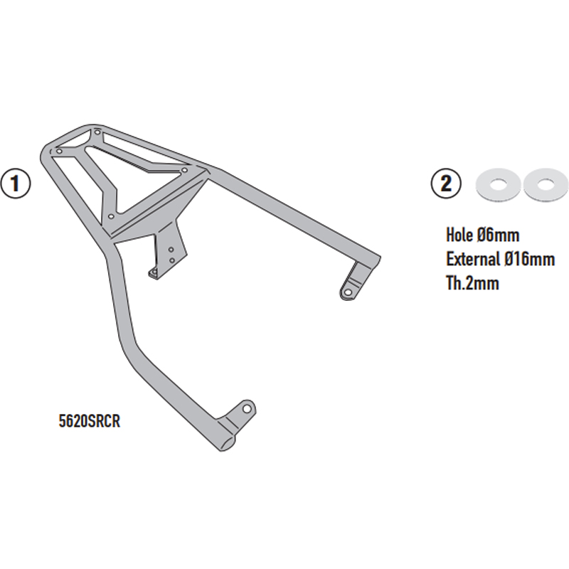KIT DE FIJACIÓN POSTERIOR GIVI SR5620CR PIAGGIO VESPA GTS 310/300/125-SUPER-SUPER SPORT | Fijaciones Top Case de moto | %brands%