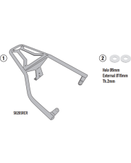 KIT DE FIJACIÓN POSTERIOR GIVI SR5620CR PIAGGIO VESPA GTS 310/300/125-SUPER-SUPER SPORT | Fijaciones Top Case de moto | %brands%