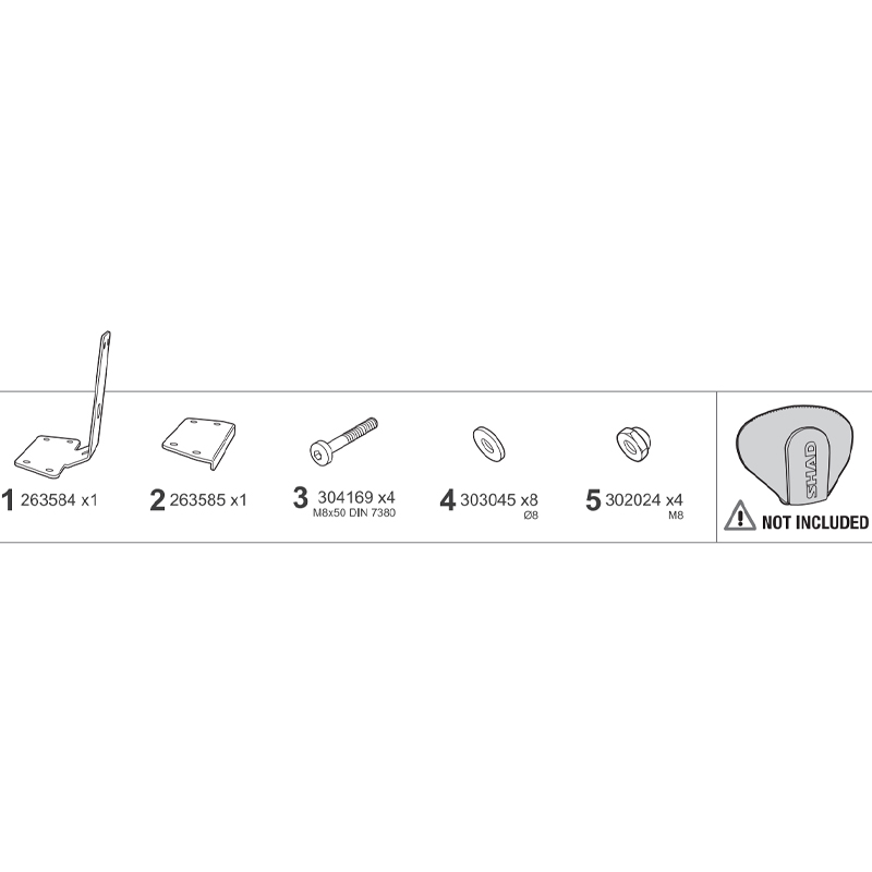 KIT DE FIJACION RESPALDO PARA PASAJERO SHAD V0MP35RV PIAGGIO MP3 310 HPE/SPORT | Otros de moto | %brands%