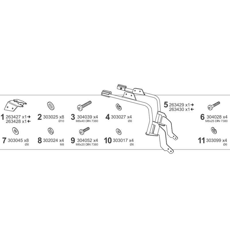 KIT DE FIJACION MALETAS LATERALES SHAD 3P M0VM13IF MOTO GUZZI V100 MANDELLO | Fijaciones Maletas de moto | %brands%