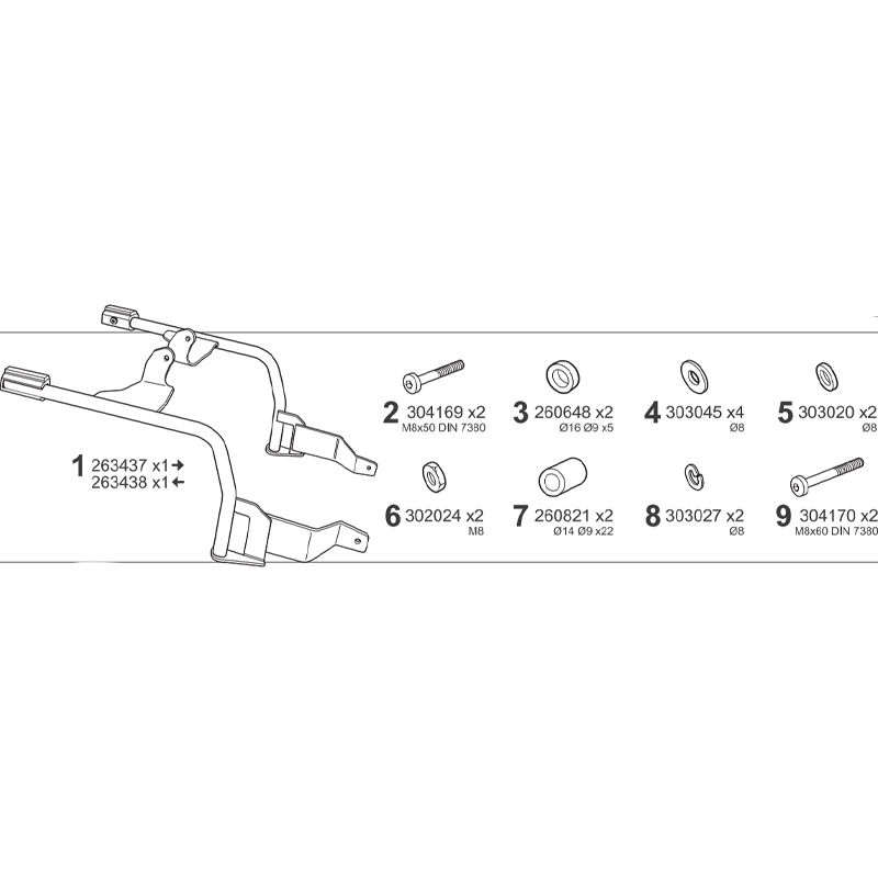 KIT DE FIJACION MALETAS LATERALES SHAD 3P M0V783IF MOTO GUZZI V7 SPECIAL/STONE | Fijaciones Maletas de moto | %brands%