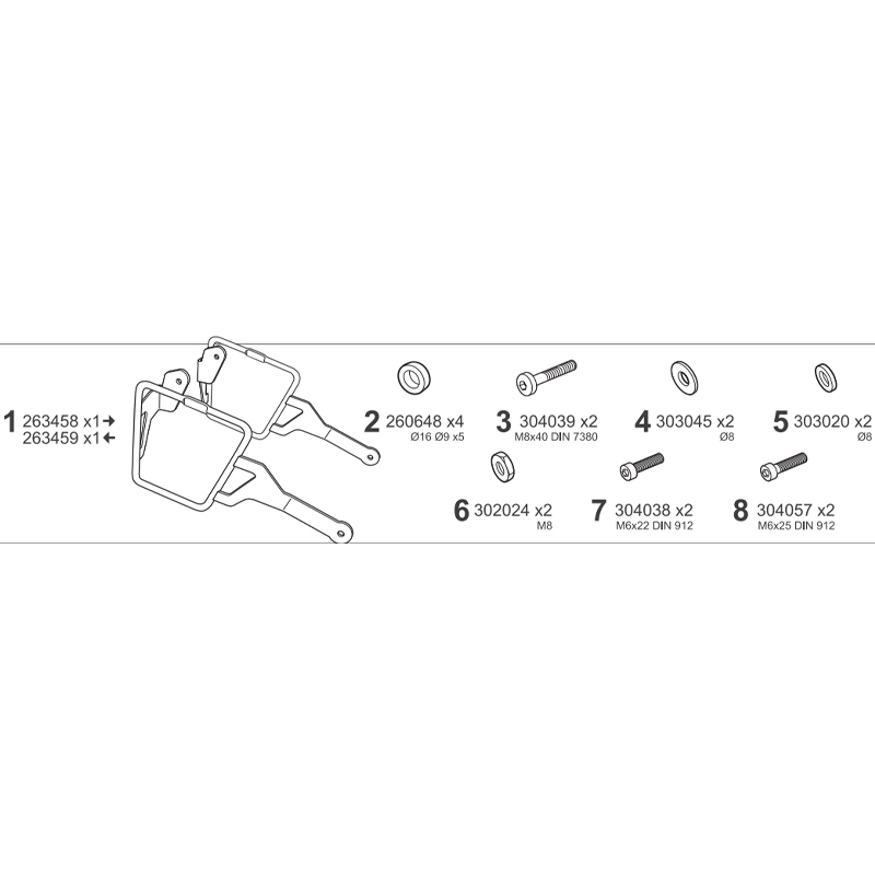 KIT DE FIJACION ALFORJAS SHAD M0V783SR MOTO GUZZI V7 SPECIAL/STONE | Fijaciones Alforjas de moto | %brands%