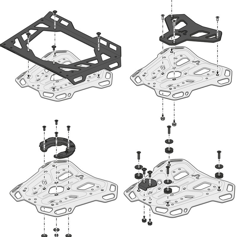 KIT DE FIJACIÓN POSTERIOR SW-MOTECH ADVENTURE-RACK MOTO GUZZI GPT.17.632.19000/B | Fijaciones Top Case de moto | %brands%