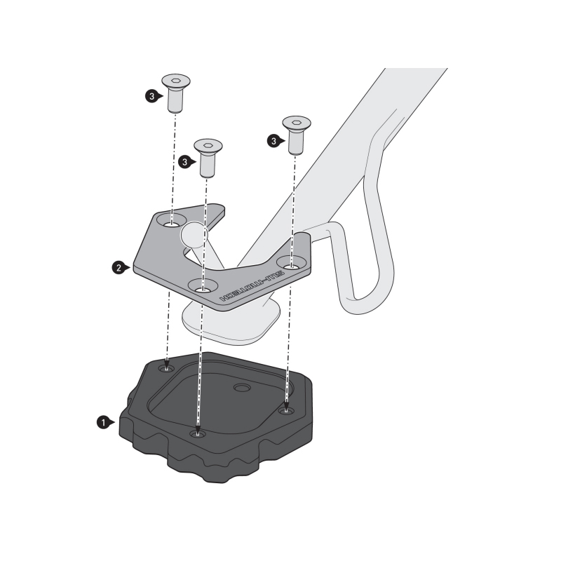 EXTENSIÓN CABALLETE LATERAL SW-MOTECH MOTO GUZZI V85 TT STS.17.632.10000 | Ampliaciones caballete lateral de moto | %brands%