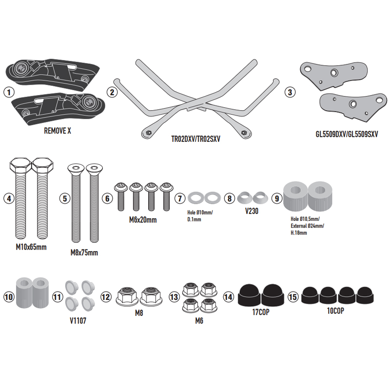KIT DE FIJACION ALFORJAS GIVI REMOVE-X TR9058 ROYAL ENFIELD SUPER METEOR 650 | Fijaciones Alforjas de moto | %brands%